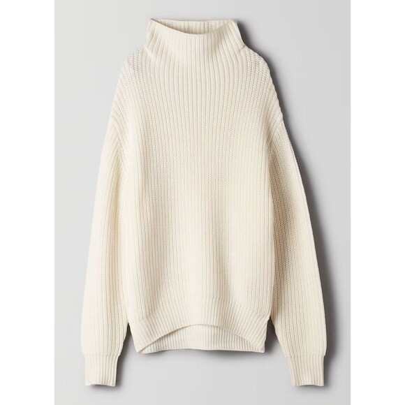 Aritzia Wilfred Montpellier Sweater Oversized Wool Tunic Sweater Dress Beige S-L - Picture 1 of 8